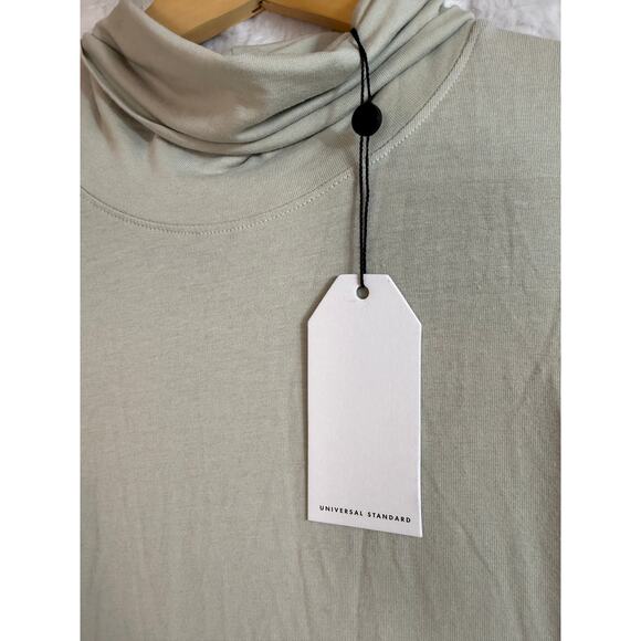 Universal Standard Mineral Gray Close Fit Turtleneck Top Pima Cotton Peru Large* - Picture 12 of 13